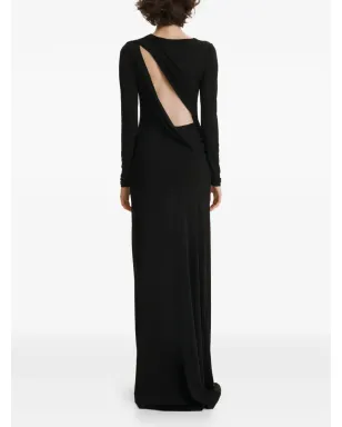 2310 STUDIO long-sleeves ruched maxi dress - Black - サムネイル3