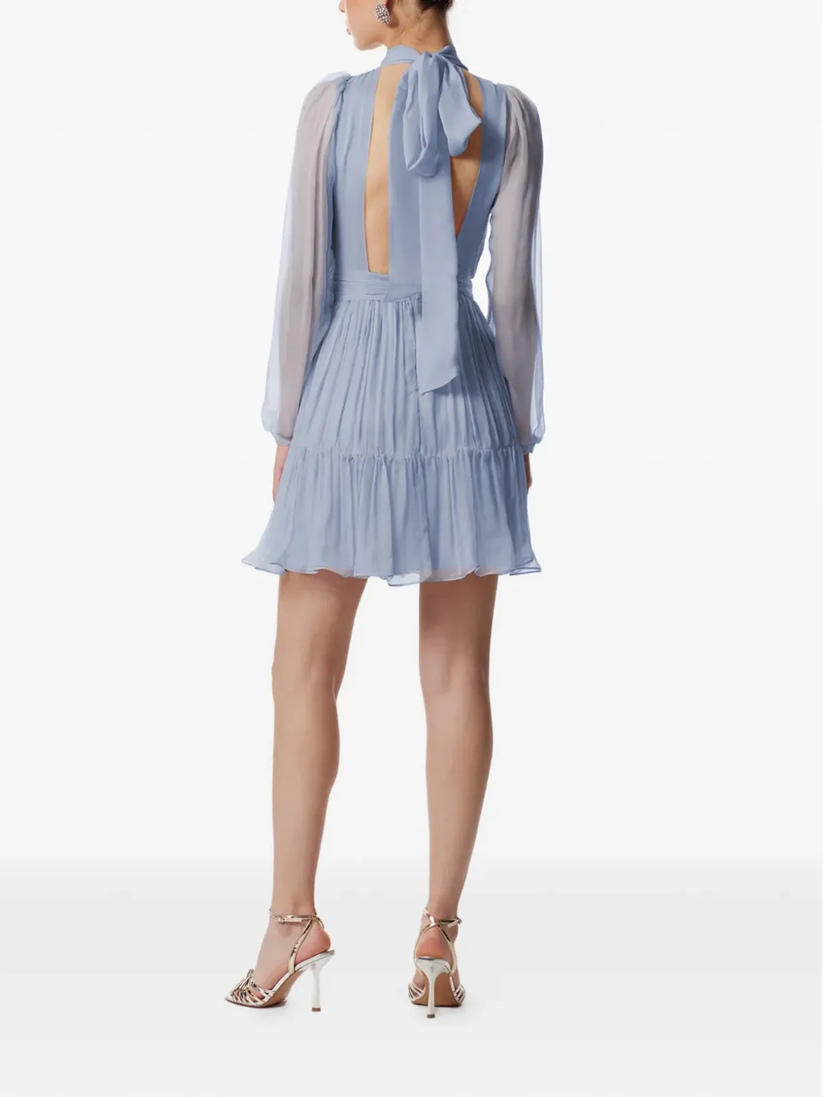 FRAMBOISE Alena mock-neck silk mini dress - Blue - 画像4
