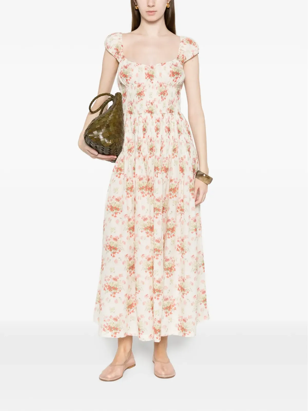 DÔEN Quinette square-neck flower-print midi dress - 画像2