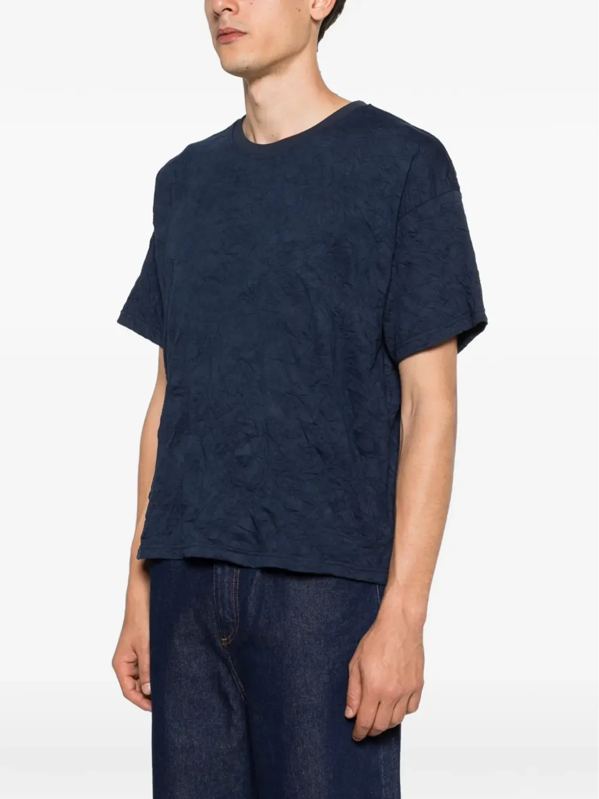 Carter Young ボックスシルエットのダメージ加工Tシャツ - ブルー - 画像3