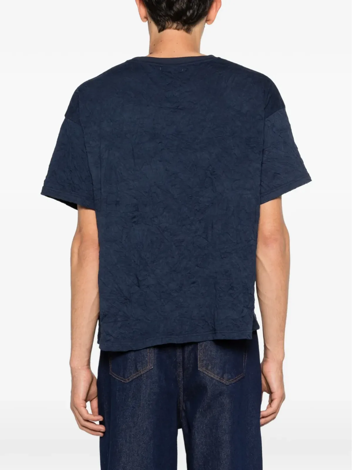 Carter Young ボックスシルエットのダメージ加工Tシャツ - ブルー - 画像4