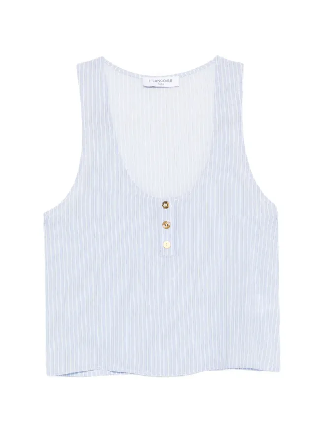FRANÇOISE Françoise ストライプ柄ボタン付きトップの商品画像