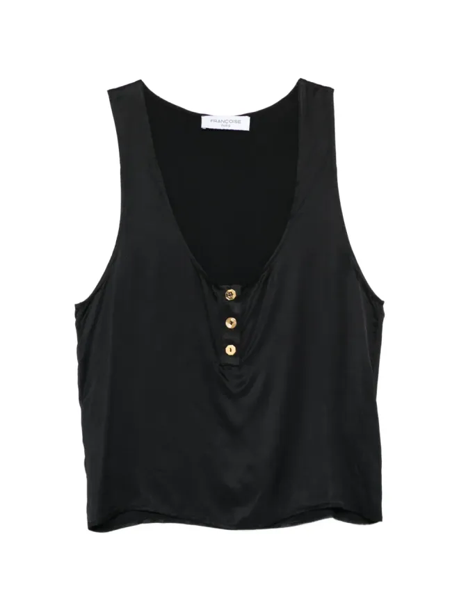 FRANÇOISE Françoise ボタン付きVネックノースリーブトップの商品画像