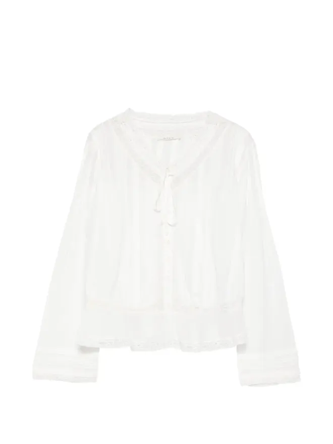 DÔEN DÔEN Hillock lace-detail blouseの商品画像