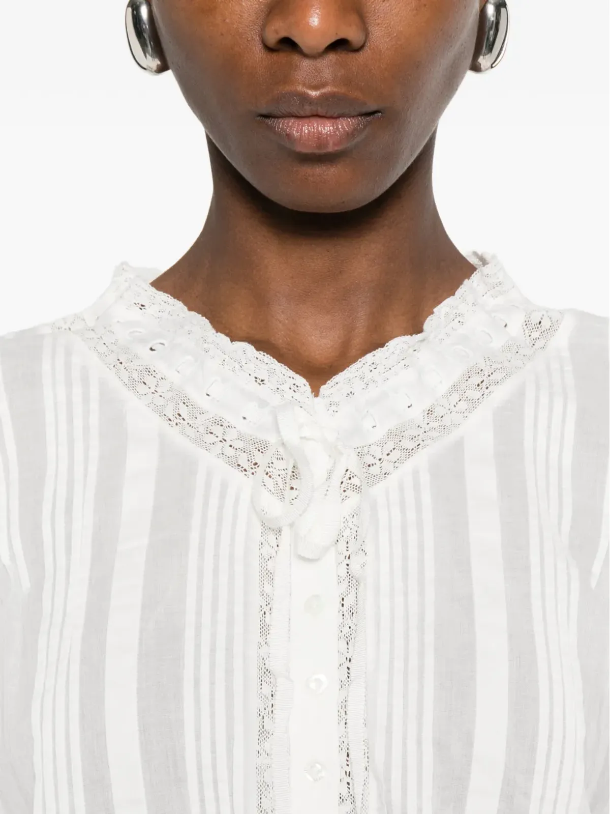 DÔEN Hillock lace-detail blouse - 画像5