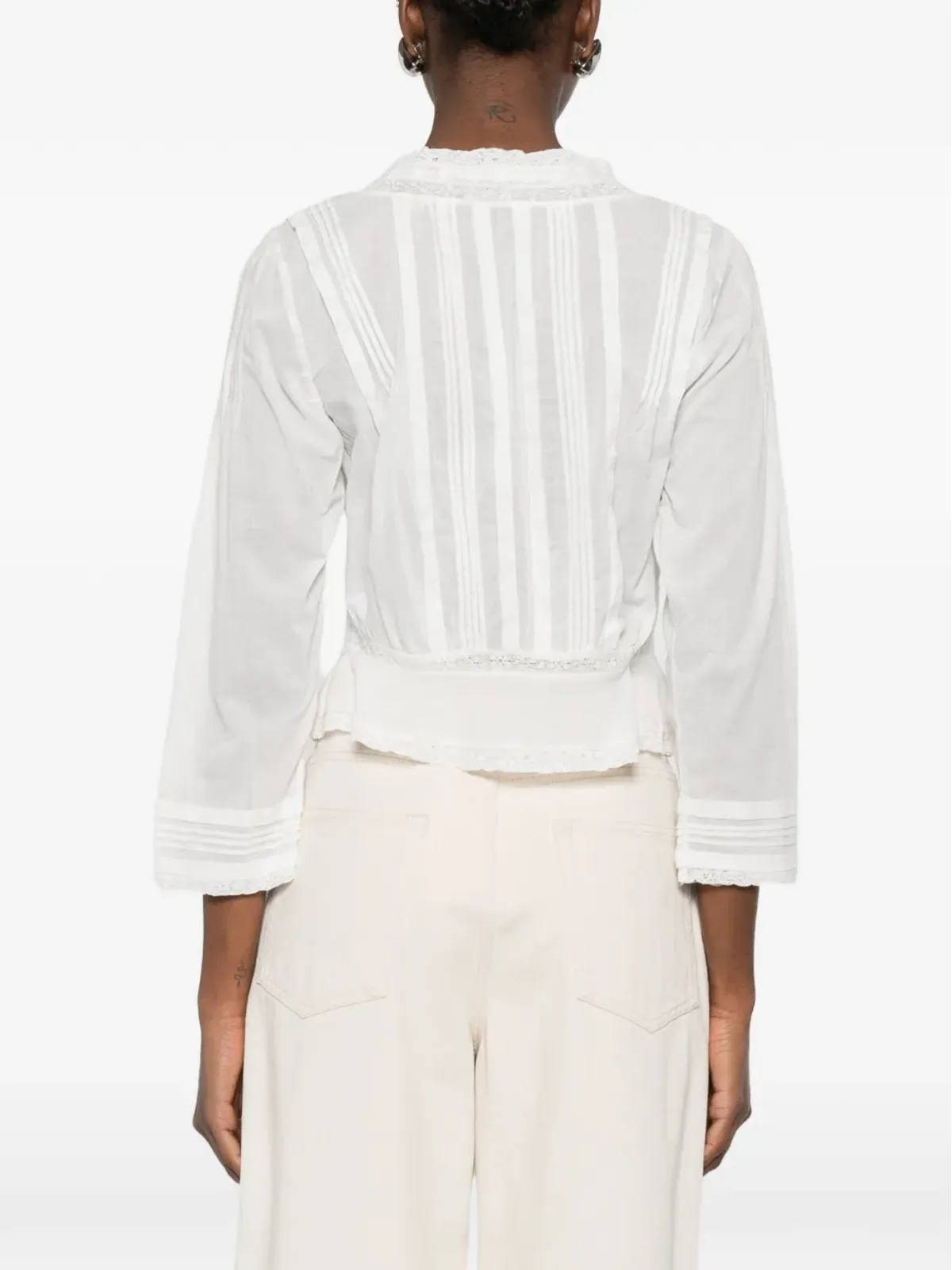 DÔEN Hillock lace-detail blouse - 画像4