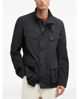 Barbour International ボタン留めチェストポケットコート（ブラック） - サムネイル2