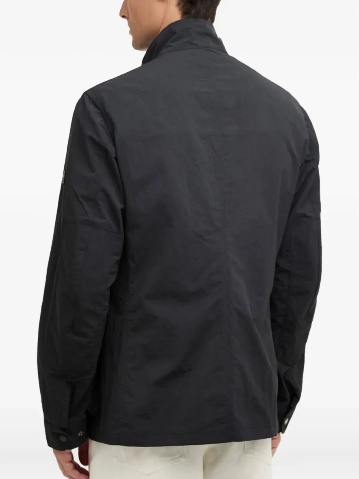 Barbour International ボタン留めチェストポケットコート（ブラック） - 画像3