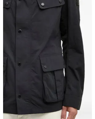 Barbour International ボタン留めチェストポケットコート（ブラック） - サムネイル4
