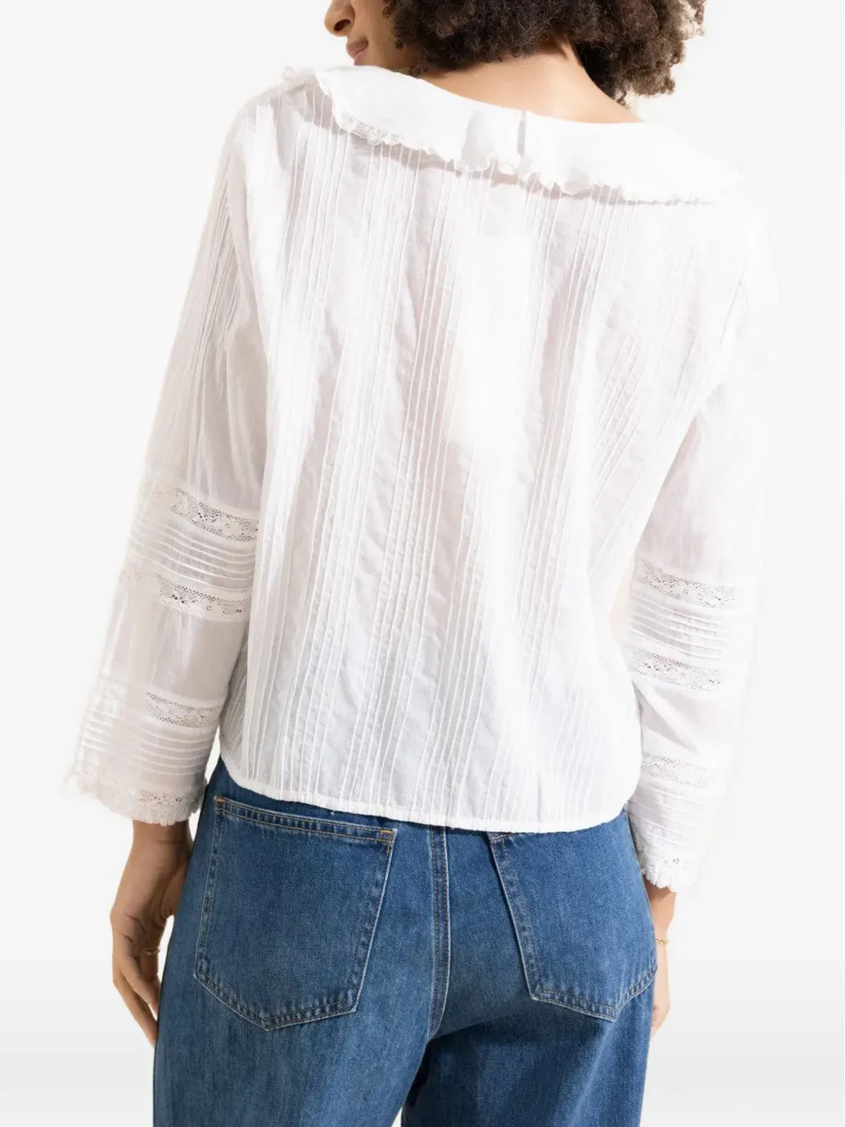 DÔEN Huguette ruffled lace shirt - White - 画像2