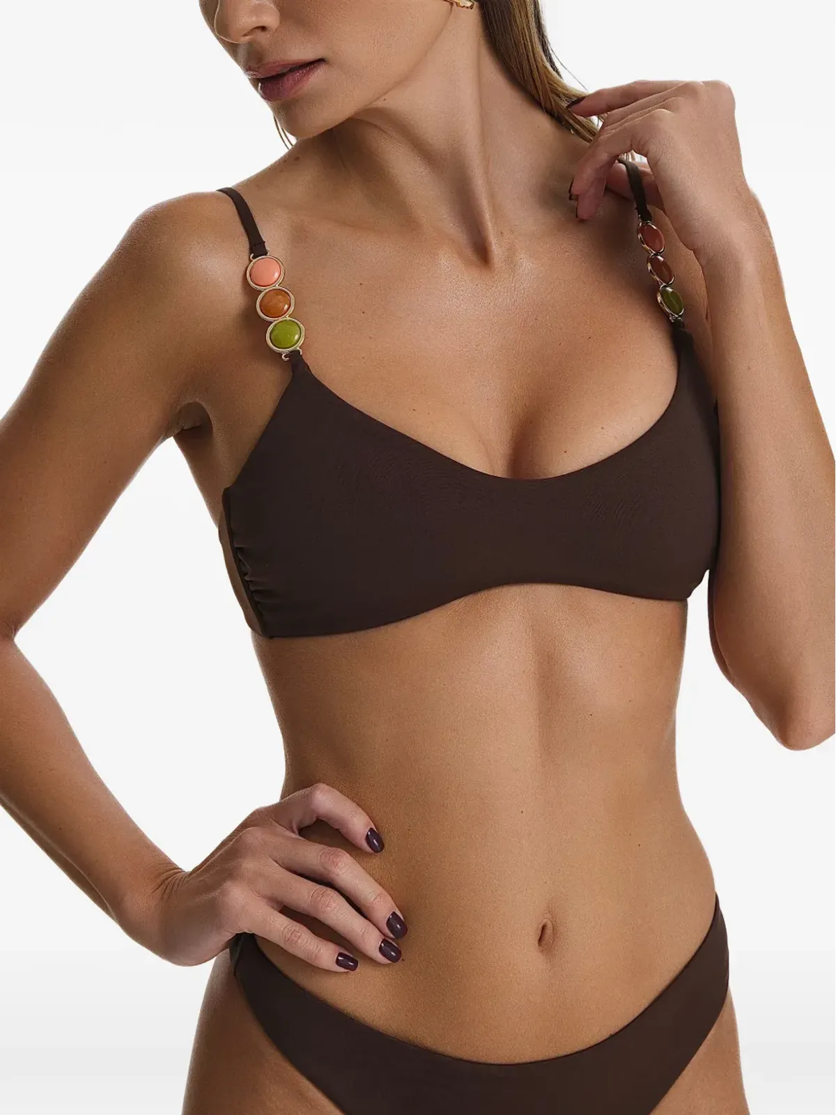SOFIA ERHAN Giselle embellished bikini - Brown - 画像4