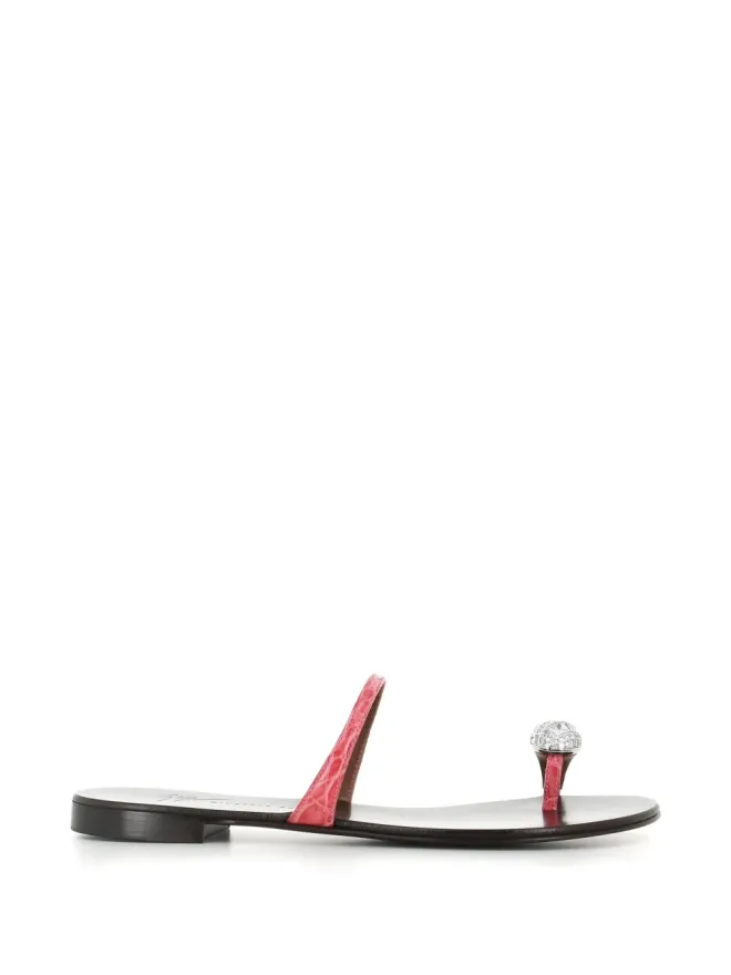 Giuseppe Zanotti Giuseppe Zanotti クリスタル装飾レザーサンダルの商品画像