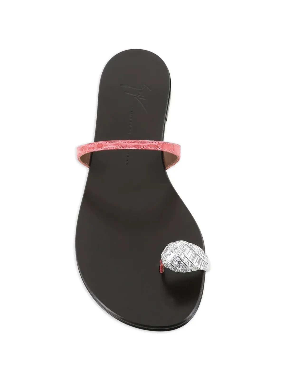 Giuseppe Zanotti クリスタル装飾レザーサンダル - 画像4