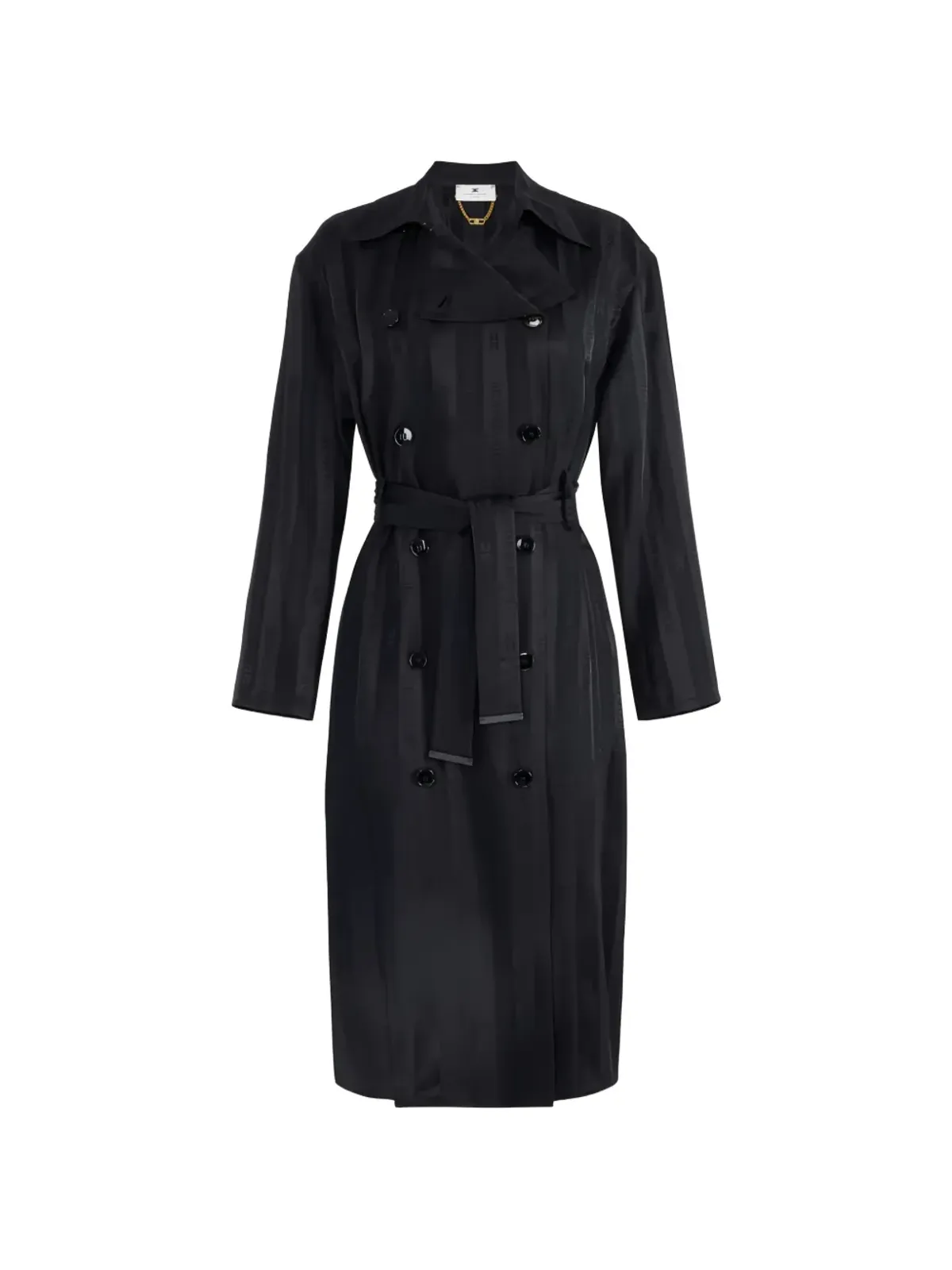 Elisabetta Franchi ダブルブレストストライプトレンチコート - ブラック - 画像1