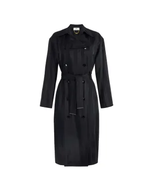 Elisabetta Franchi ダブルブレストストライプトレンチコート - ブラック - サムネイル1
