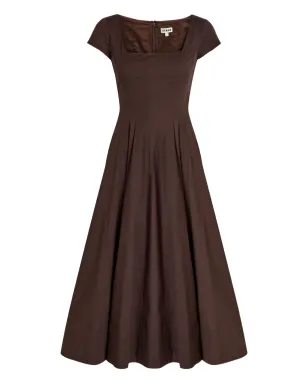STAUD Wells square-neck A-line midi dress - サムネイル1