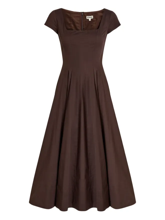 STAUD STAUD Wells square-neck A-line midi dressの商品画像