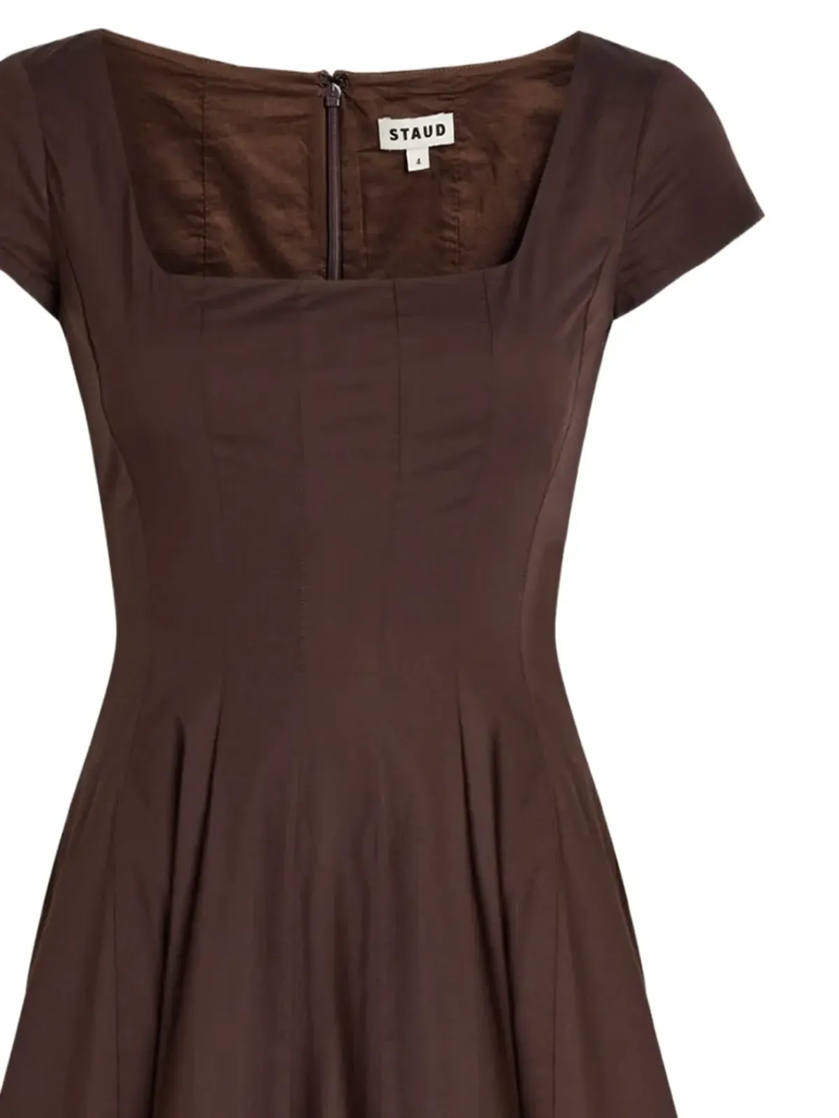 STAUD Wells square-neck A-line midi dress - 画像2