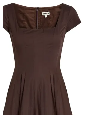 STAUD Wells square-neck A-line midi dress - サムネイル2