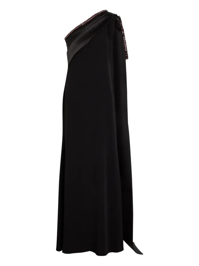 Roland Mouret Roland Mouret エンブリッシュメント片側ショルダーマキシドレス ブラックの商品画像