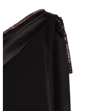 Roland Mouret エンブリッシュメント片側ショルダーマキシドレス ブラック - サムネイル2