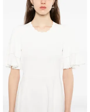 Needle & Thread scallop lace pointelle knit gown - White - サムネイル5