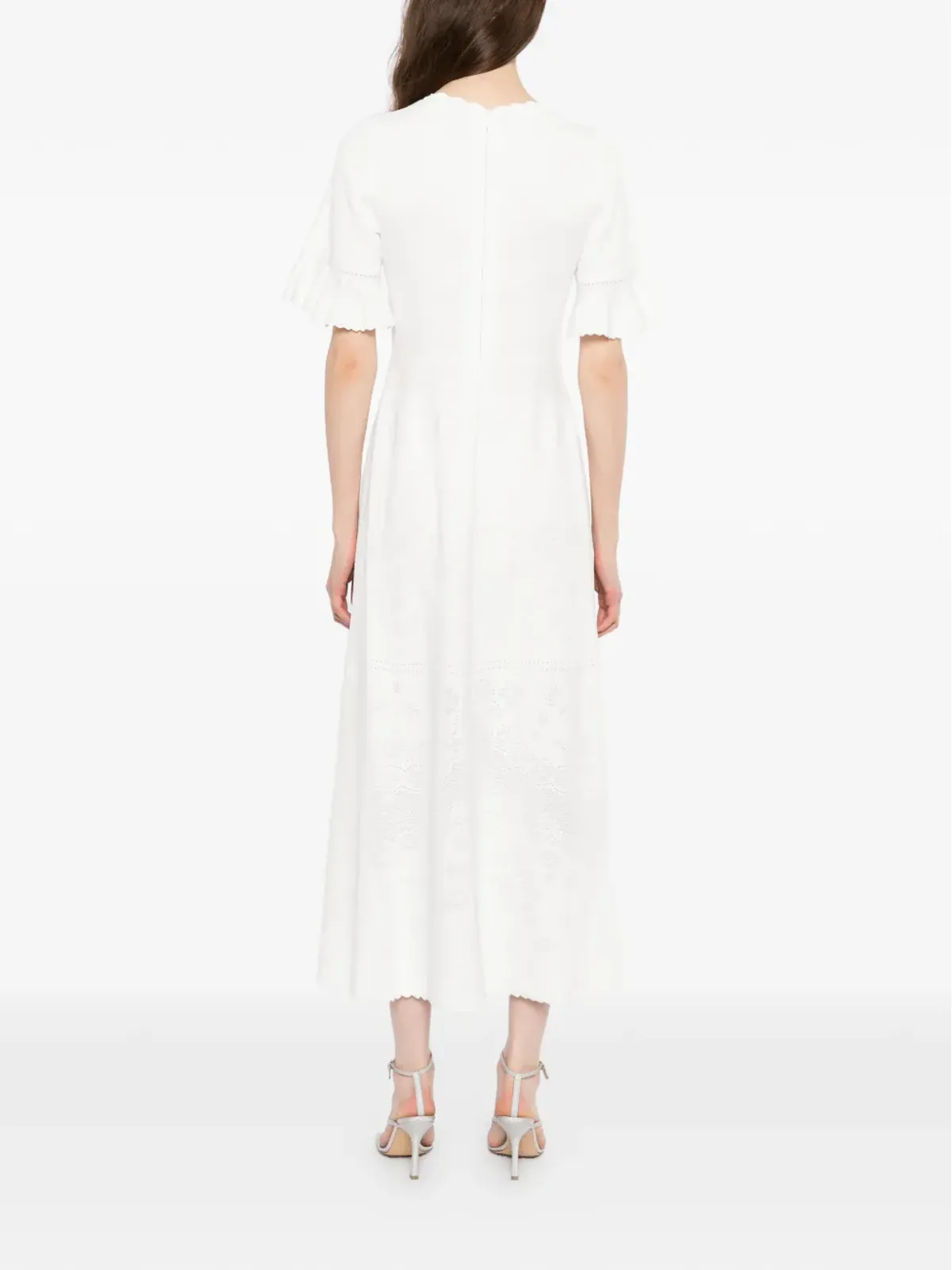 Needle & Thread scallop lace pointelle knit gown - White - 画像4