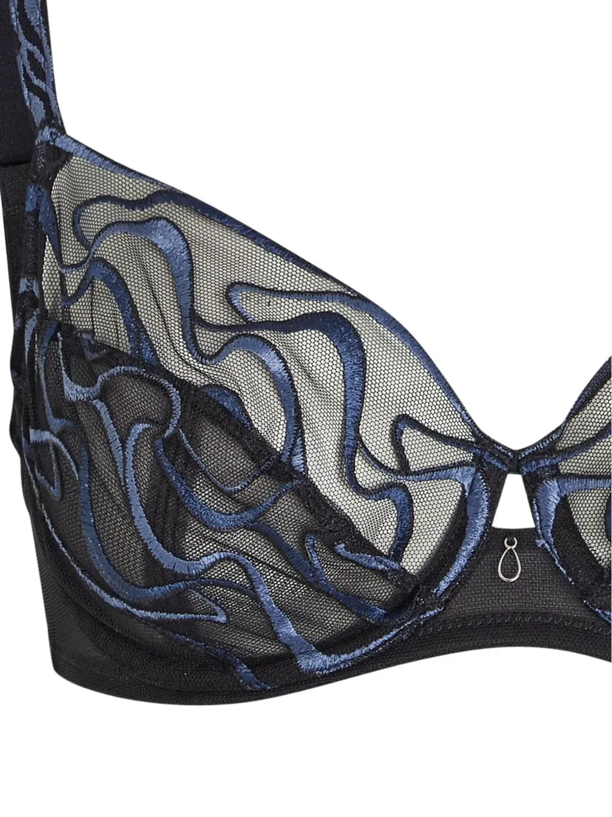 Wacoal Mayumi embroidered-mesh underwired bra - Black - 画像2