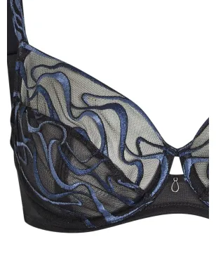 Wacoal Mayumi embroidered-mesh underwired bra - Black - サムネイル2