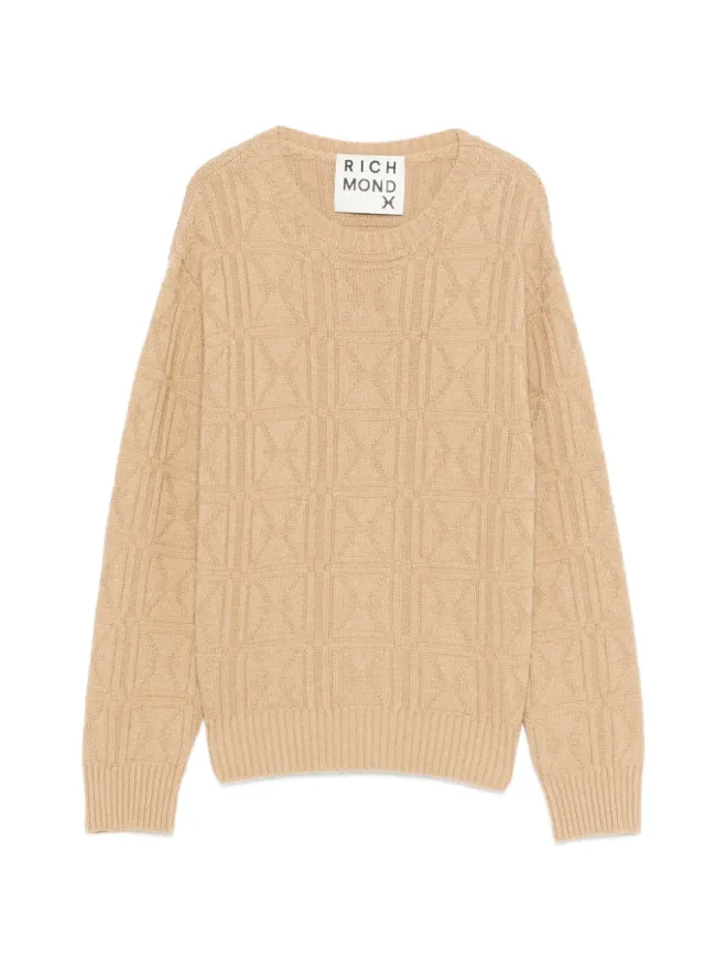 John Richmond John Richmond パターンニットセーター ブラウンの商品画像