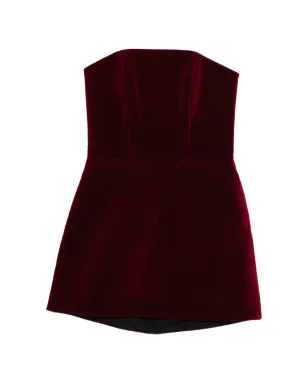 Vestiaire d'un Oiseau Libre ストラップレスベルベットミニドレス - サムネイル1