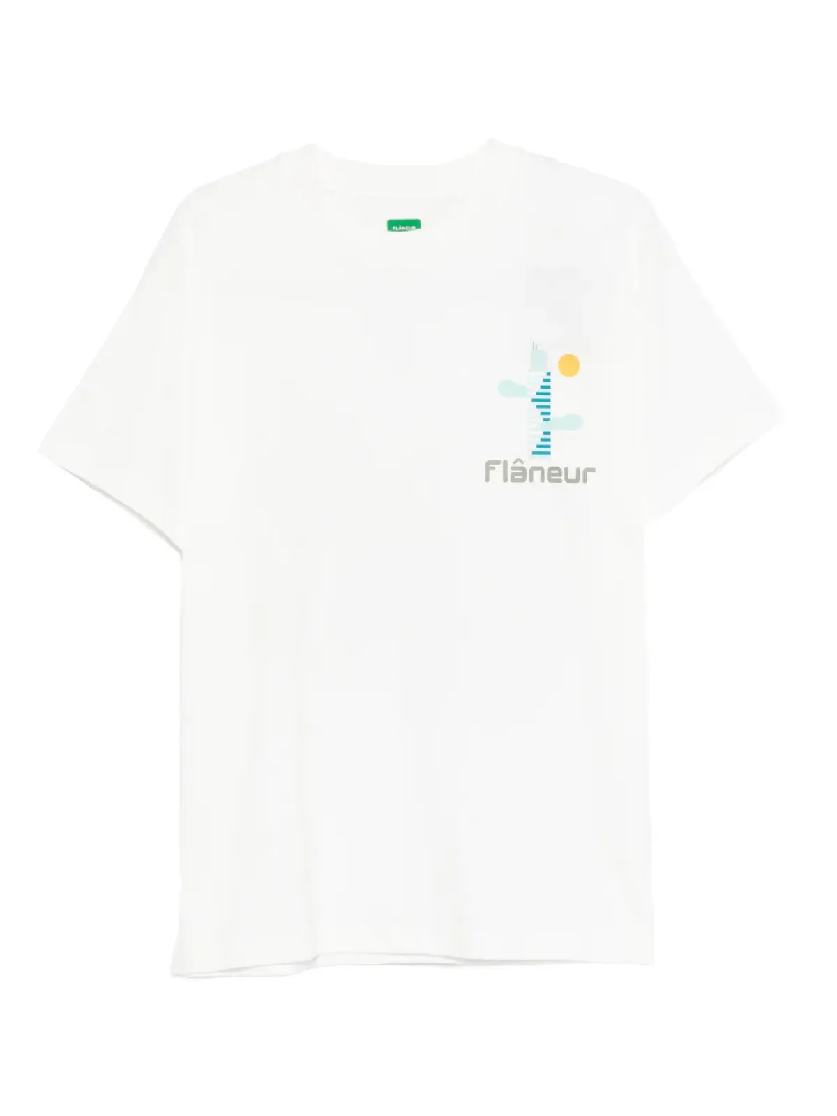 FLÂNEUR フェスティバルマップ グラフィックプリントTシャツ ホワイト - 画像1
