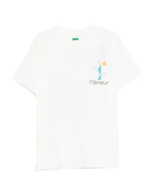 FLÂNEUR フェスティバルマップ グラフィックプリントTシャツ ホワイト - サムネイル1