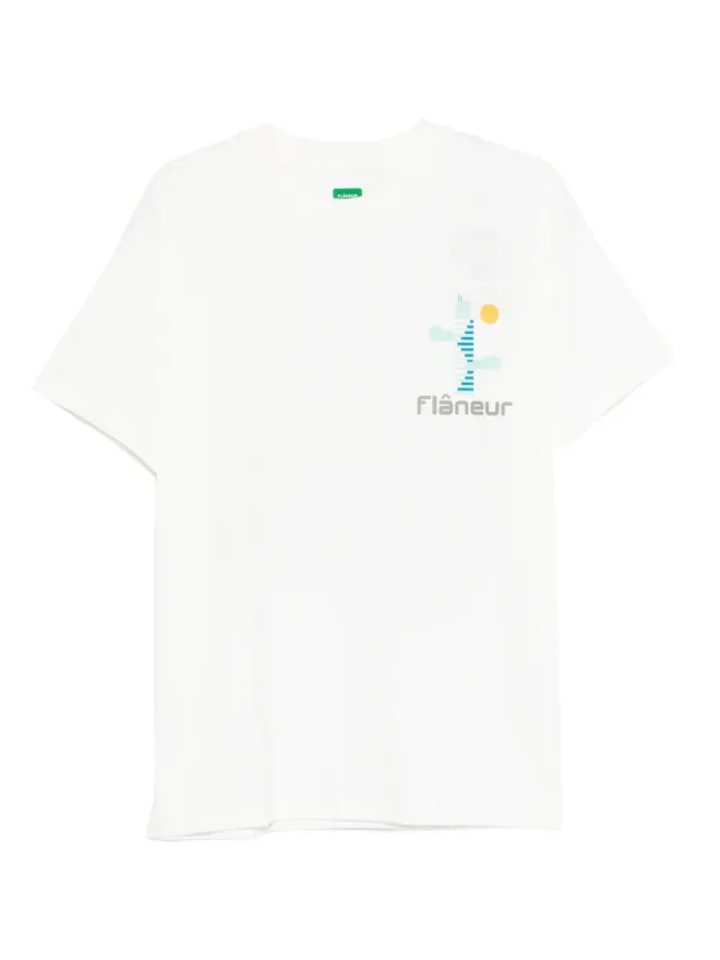 FLANEUR FLÂNEUR フェスティバルマップ グラフィックプリントTシャツ ホワイトの商品画像