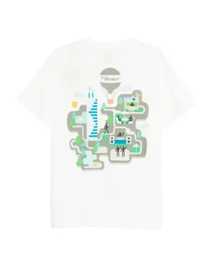 FLÂNEUR フェスティバルマップ グラフィックプリントTシャツ ホワイト - サムネイル2