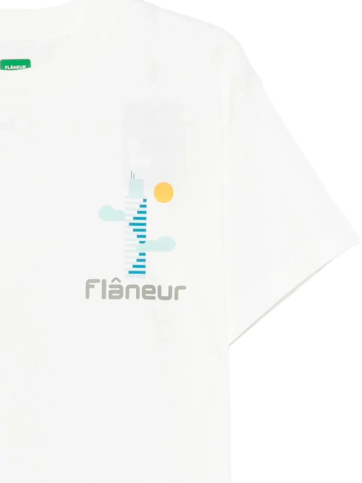 FLÂNEUR フェスティバルマップ グラフィックプリントTシャツ ホワイト - 画像3