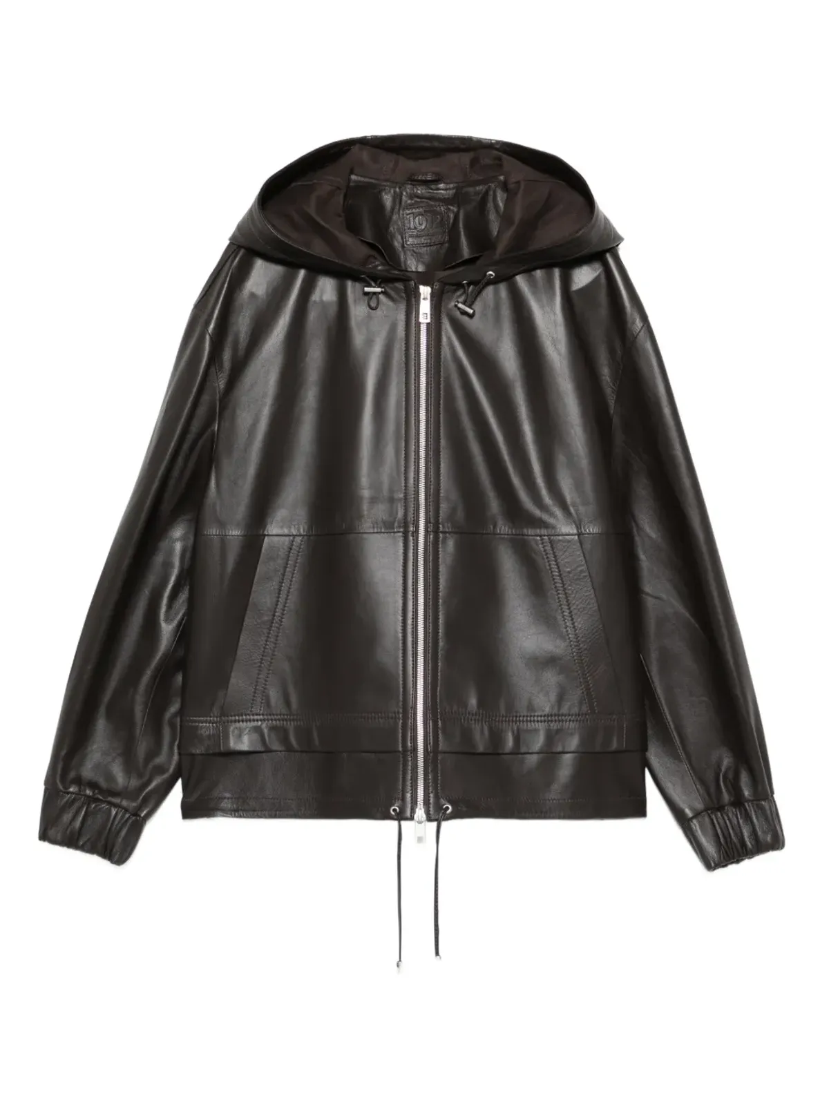 Desa 1972 hooded leather jacket - Brown - 画像1