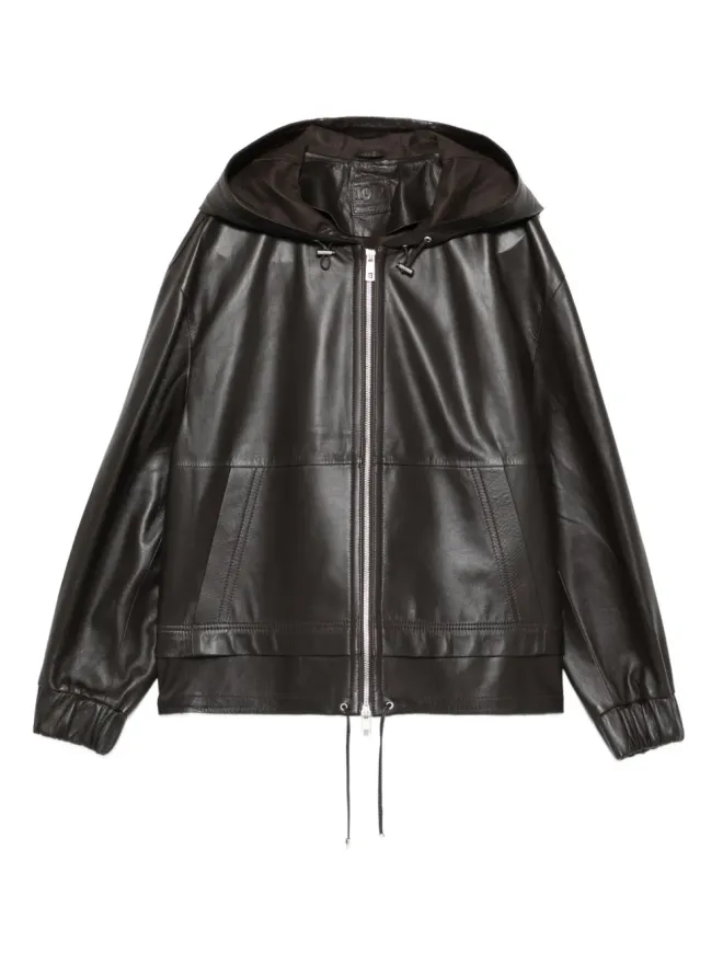 Desa 1972 Desa 1972 hooded leather jacket - Brownの商品画像