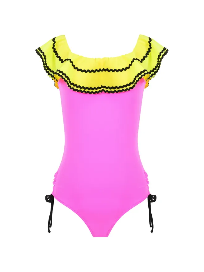Nessi Byrd Kids Nessi Byrd Kids Bristol ruffled swimsuit - Pinkの商品画像
