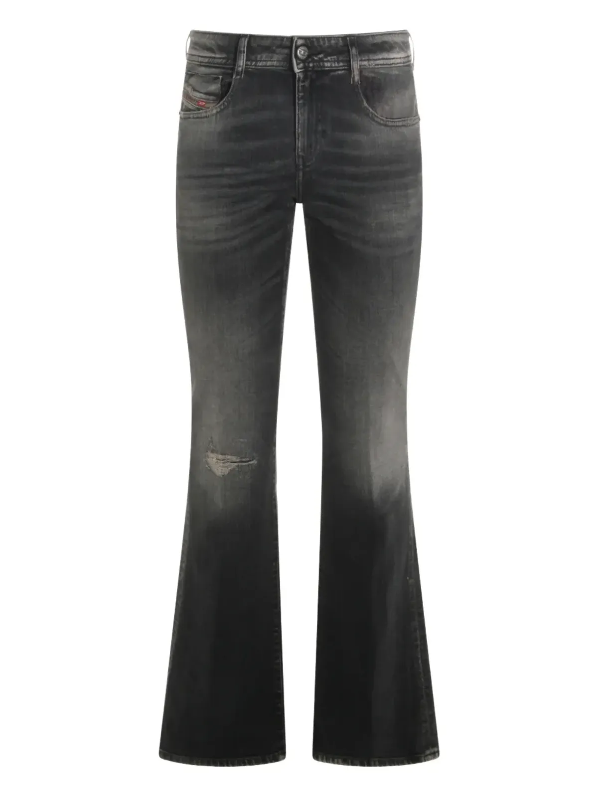 Diesel グレー ダメージ加工 ブーツカットジーンズ - 画像1