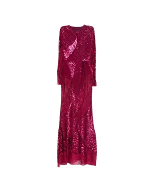 MIAU by Clara Rotescu Halo sequinned maxi dress - Red - サムネイル1