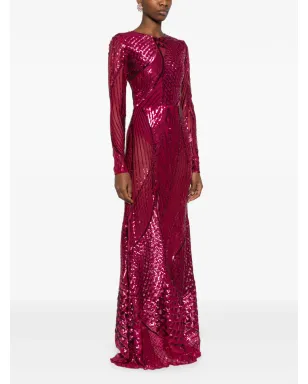 MIAU by Clara Rotescu Halo sequinned maxi dress - Red - サムネイル3
