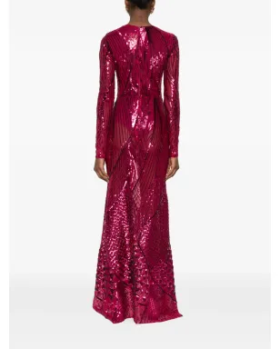 MIAU by Clara Rotescu Halo sequinned maxi dress - Red - サムネイル4