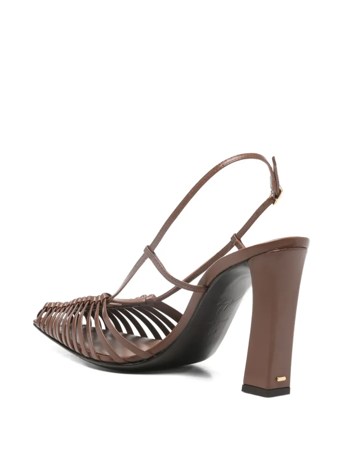 Giuseppe Zanotti Brenda 編み込みハイヒールサンダル - ブラウン - 画像3