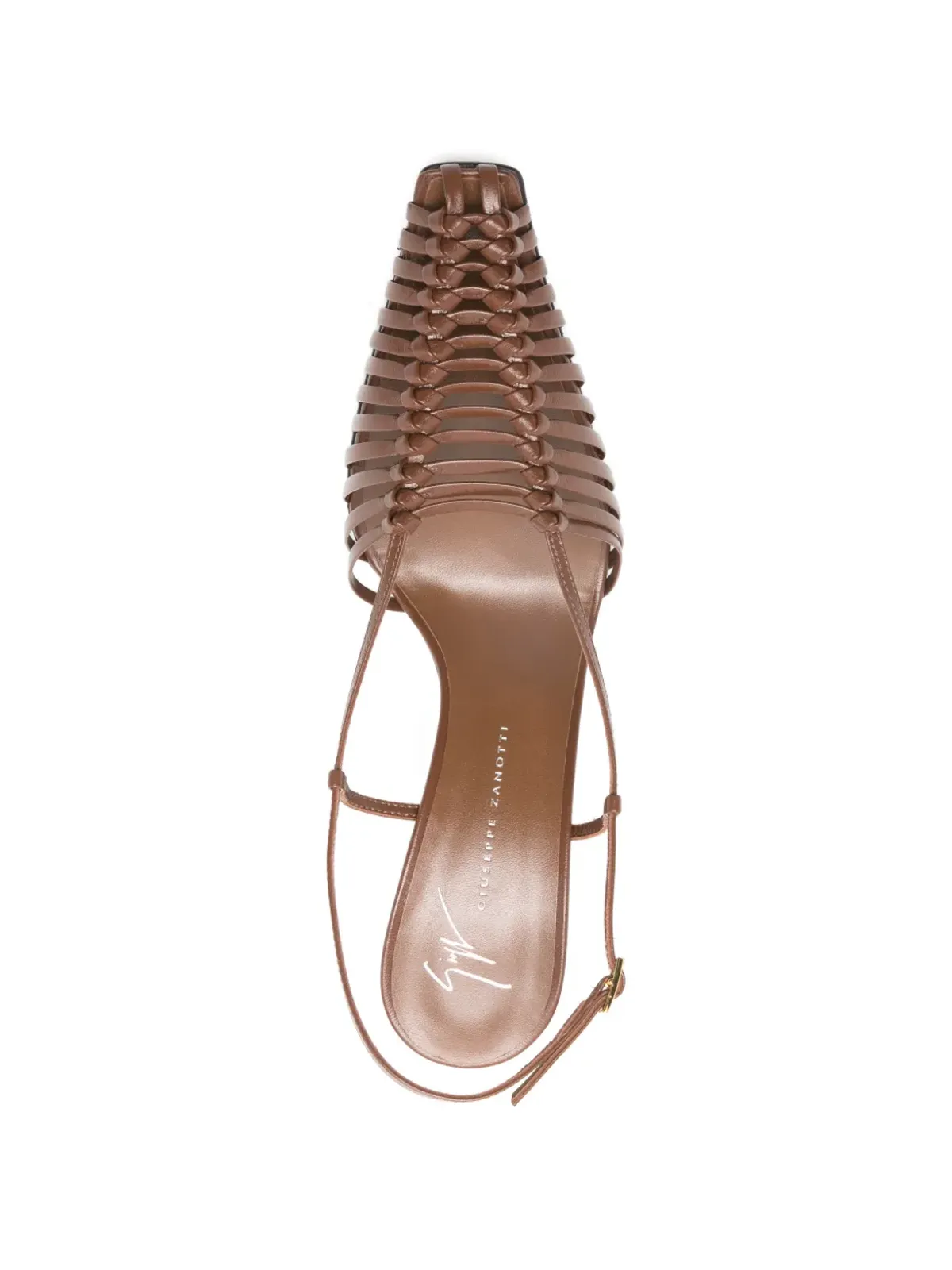 Giuseppe Zanotti Brenda 編み込みハイヒールサンダル - ブラウン - 画像4