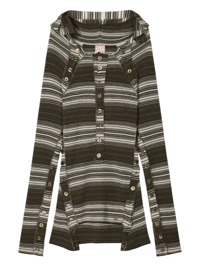 Miss Sixty Miss Sixty フード付きストライプボタントップスの商品画像