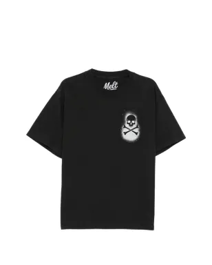 Melt スカルプリントTシャツ - ブラック - サムネイル1