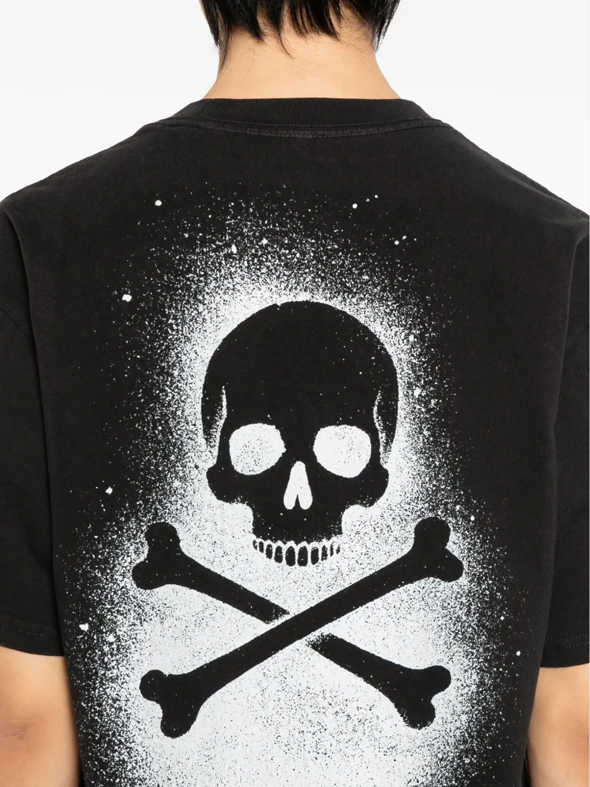 Melt スカルプリントTシャツ - ブラック - 画像5