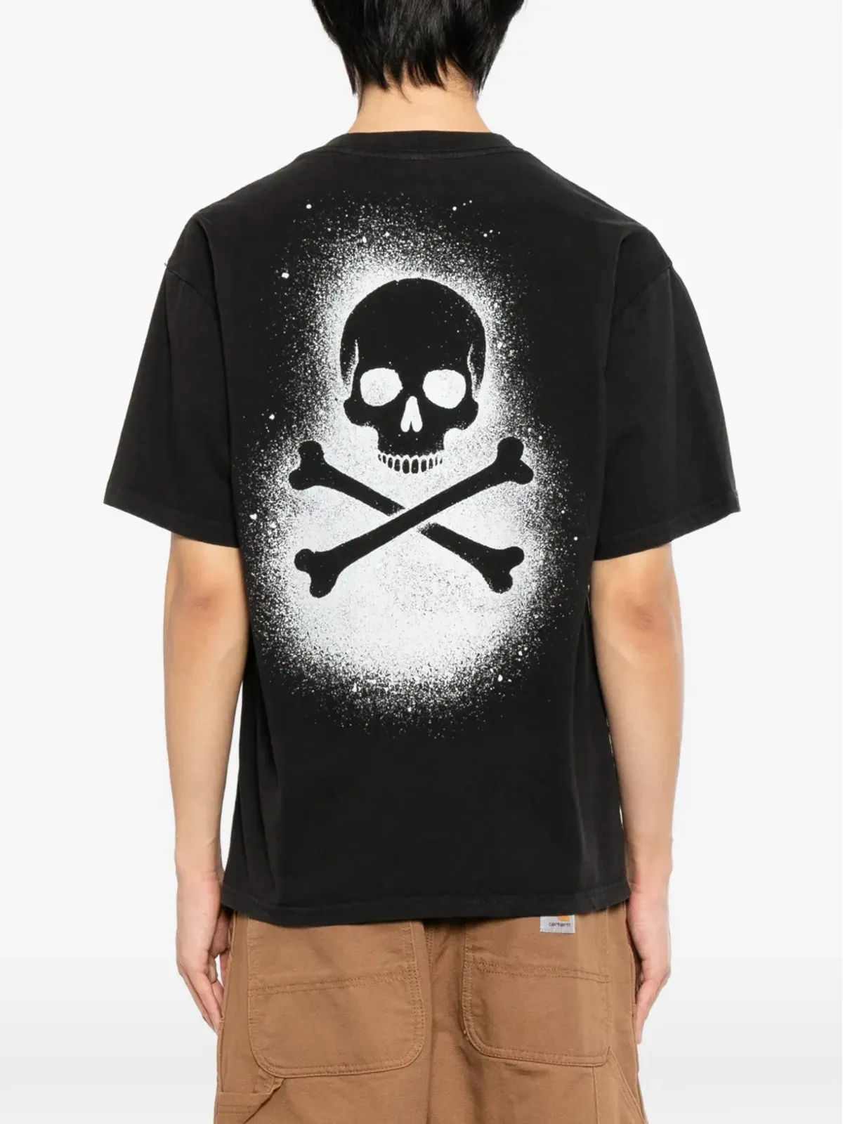 Melt スカルプリントTシャツ - ブラック - 画像4