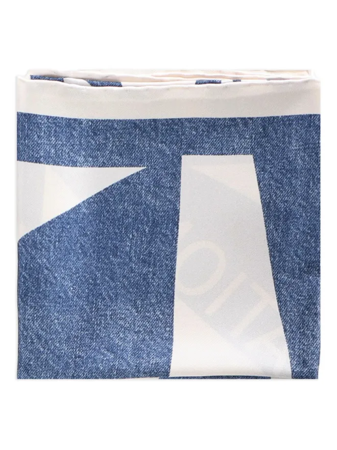 FERRAGAMO Ferragamo denim-effect scarf - Blueの商品画像